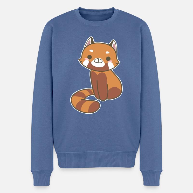 Roter Panda - Männer Premium Bio Pullover - Taubenblau