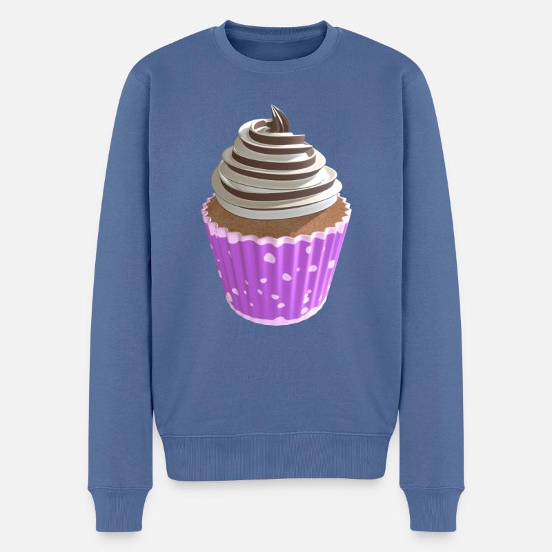 Cupcake Vanille und Schokolade - Männer Premium Bio Pullover - Taubenblau