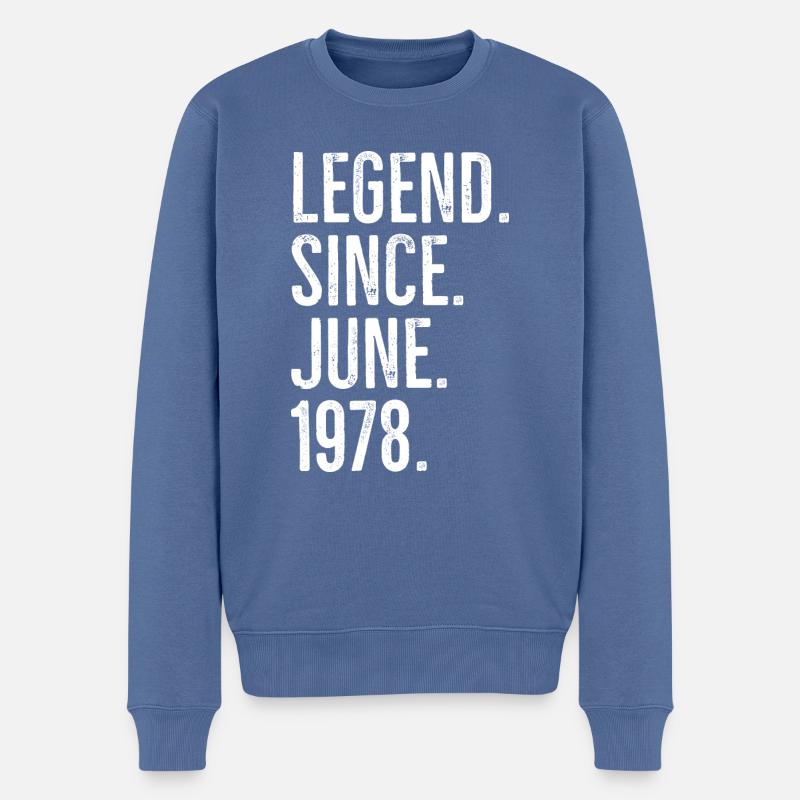 Légende depuis juin 1978 - Pull Premium bio Homme - bleu pigeon