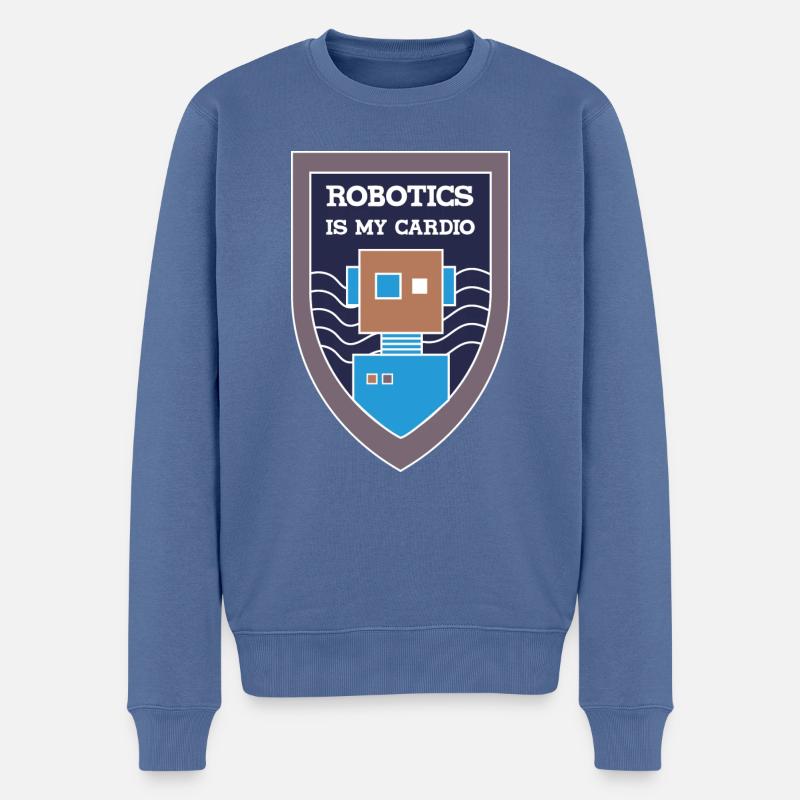 La robotique en tant que robots ingénieurs - Pull Premium bio Homme - bleu pigeon
