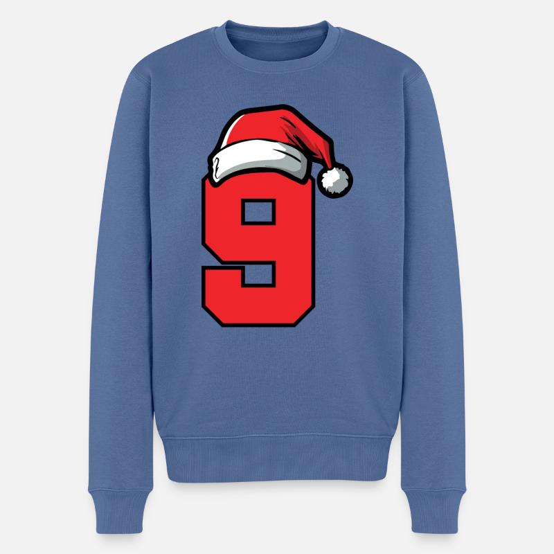 9 Numéro de Noël - Pull Premium bio Homme - bleu pigeon