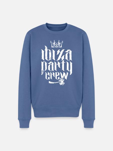 ibiza party crew krone - Männer Premium Bio Pullover - Taubenblau