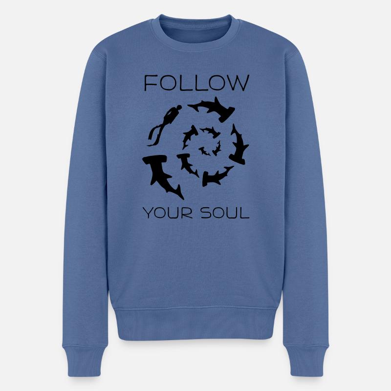 suis ton âme 1 - Pull Premium bio Homme - bleu pigeon