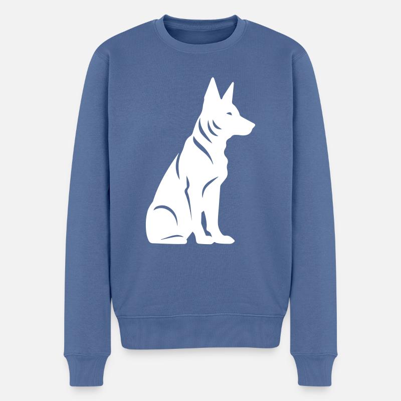 Chien - Pull Premium bio Homme - bleu pigeon