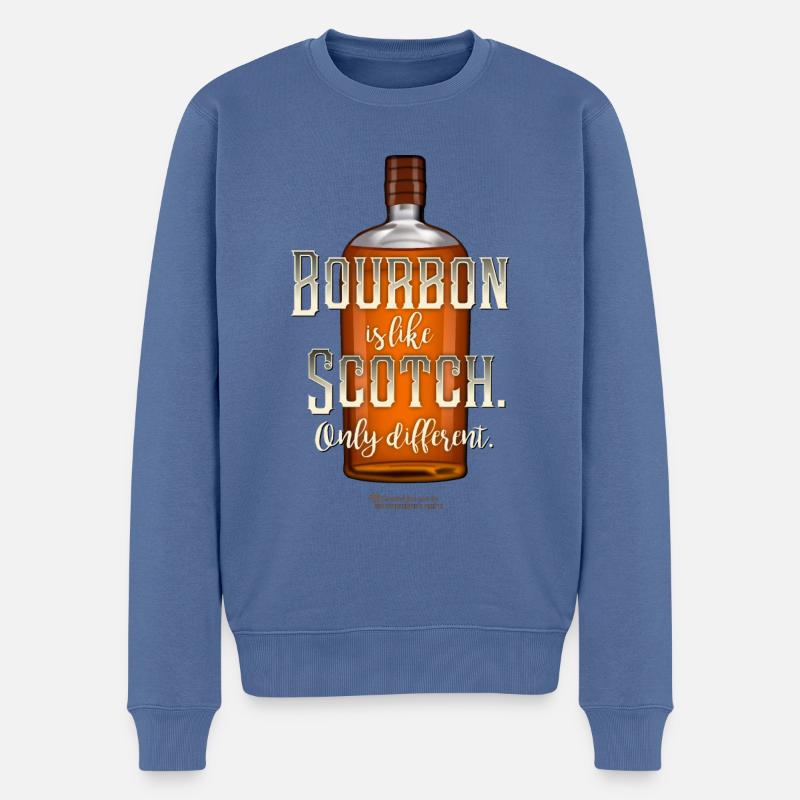 Bourbon Whiskey - Männer Premium Bio Pullover - Taubenblau