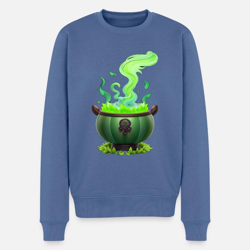 Hexenkessel - Männer Premium Bio Pullover - Taubenblau