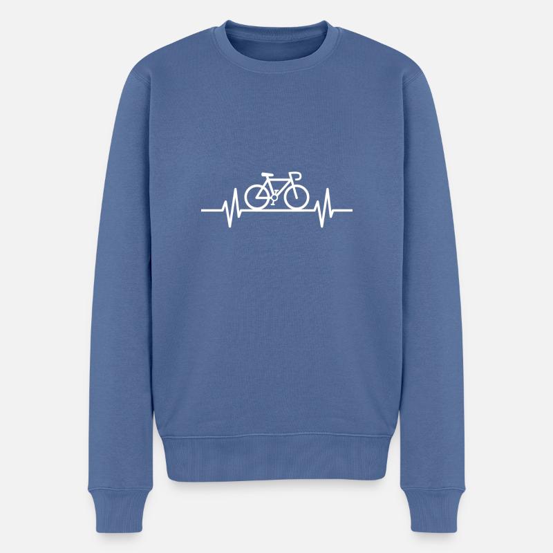 Bike Hertzschlag Rad - Männer Premium Bio Pullover - Taubenblau
