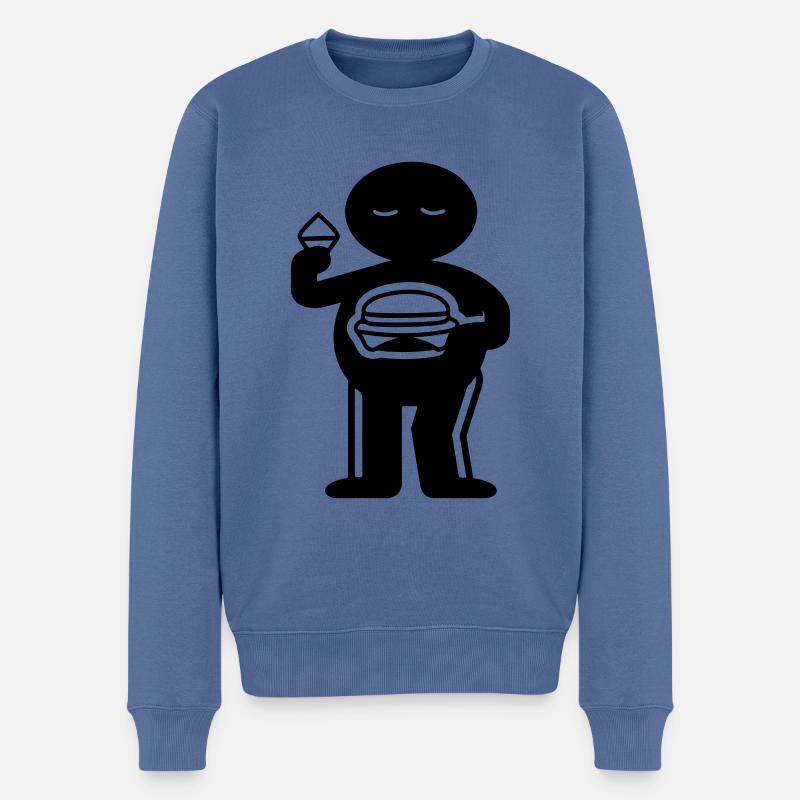 Burger Essen - Männer Premium Bio Pullover - Taubenblau