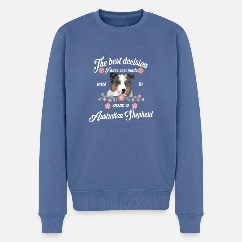 Australian Shepherd - Männer Premium Bio Pullover - Taubenblau