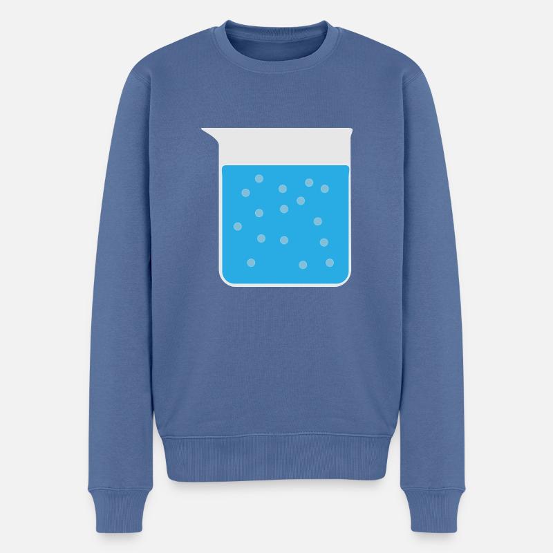 Chemie Becherglas mit kochendem Wasser - Geschenk - Männer Premium Bio Pullover - Taubenblau