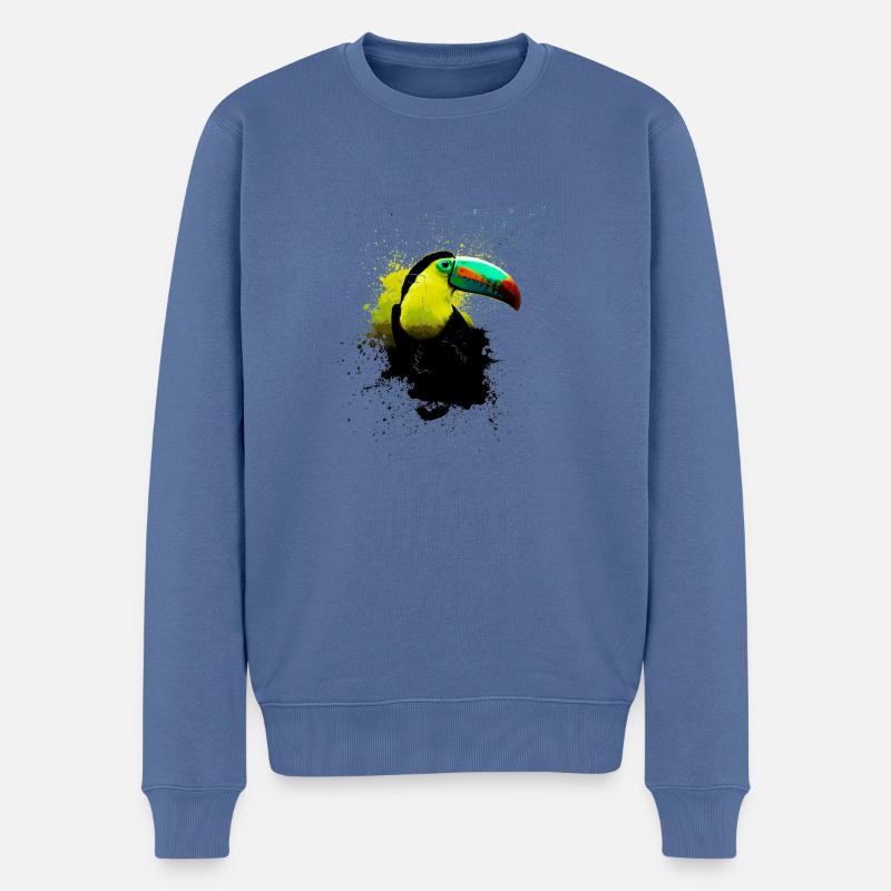 Toucan - Männer Premium Bio Pullover - Taubenblau