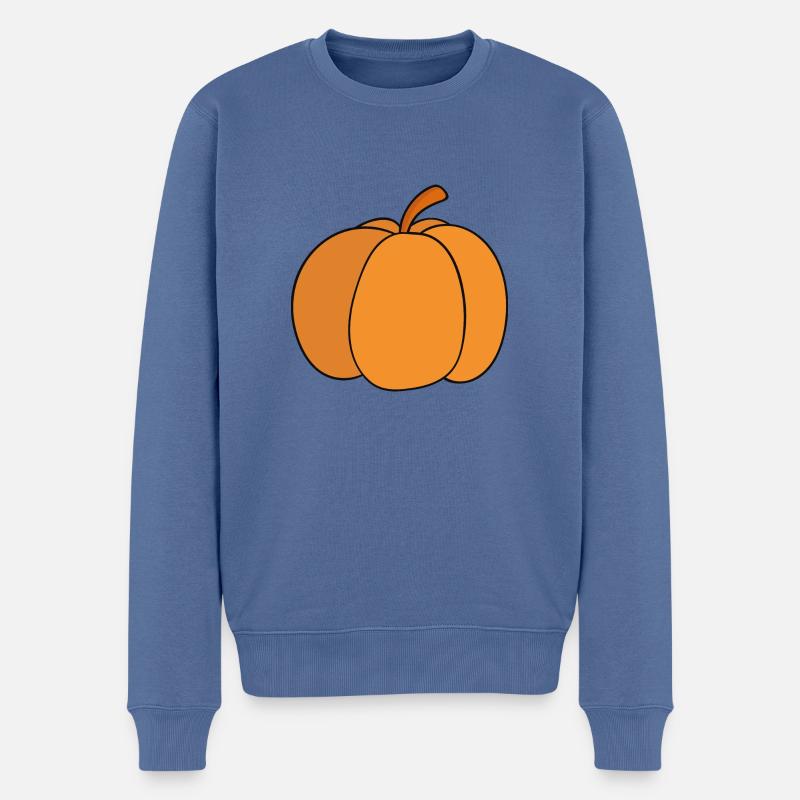 Kürbis - Männer Premium Bio Pullover - Taubenblau