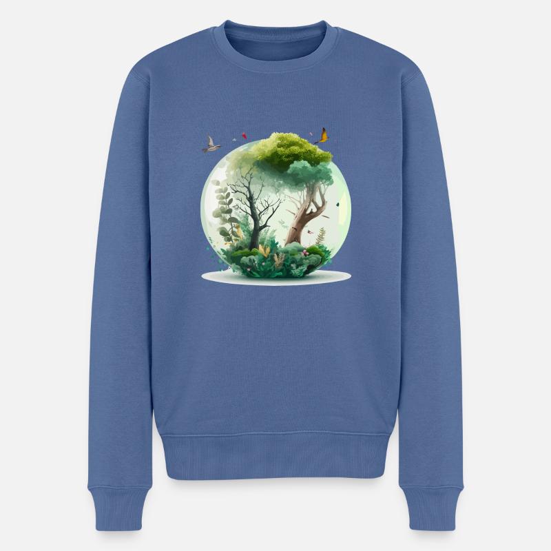 La forêt miniature - Pull Premium bio Homme - bleu pigeon