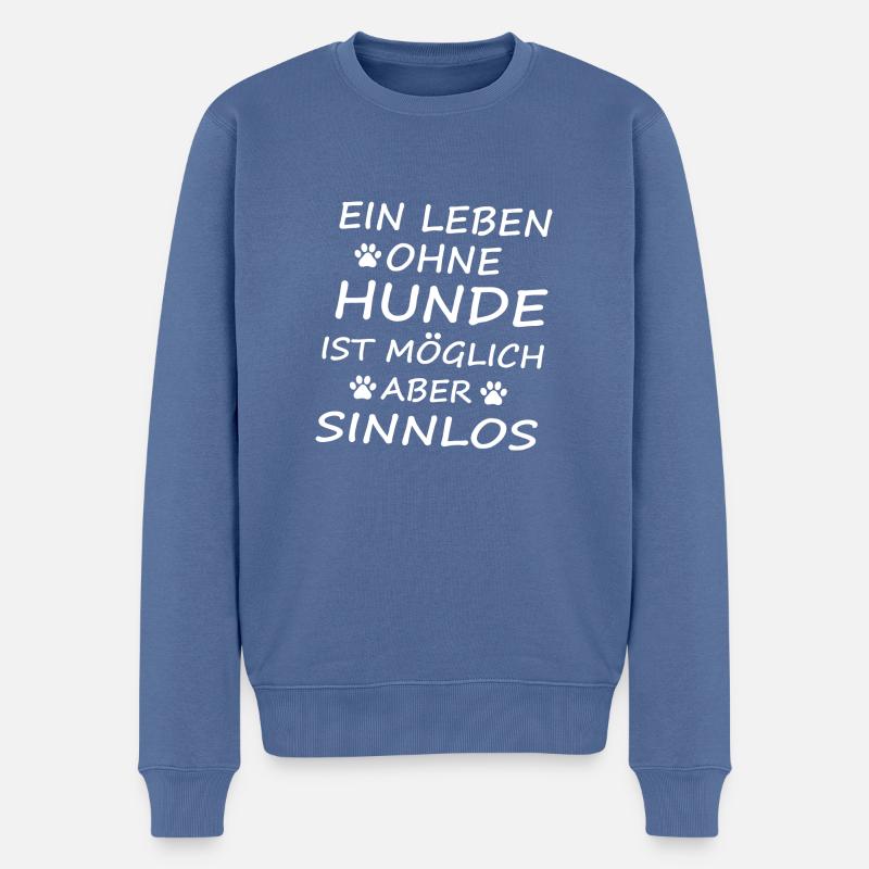Dog Hund - Männer Premium Bio Pullover - Taubenblau