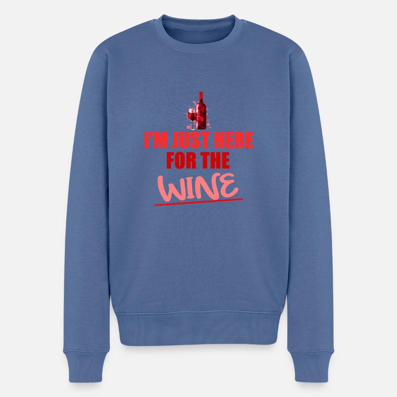 Wein lustiges Zitat - Männer Premium Bio Pullover - Taubenblau