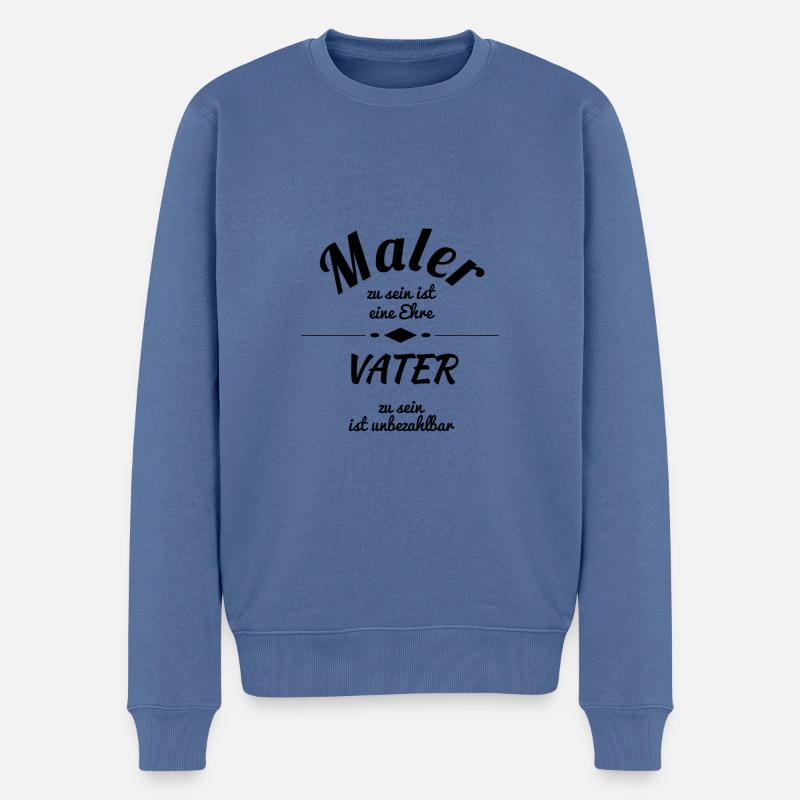 Maler - Männer Premium Bio Pullover - Taubenblau