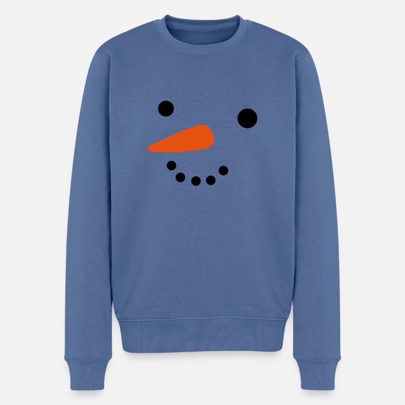 Schneemann - Männer Premium Bio Pullover - Taubenblau