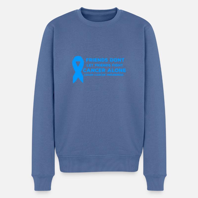 Darmkrebsbewusstsein zitieren Koloskopie Freunde - Männer Premium Bio Pullover - Taubenblau