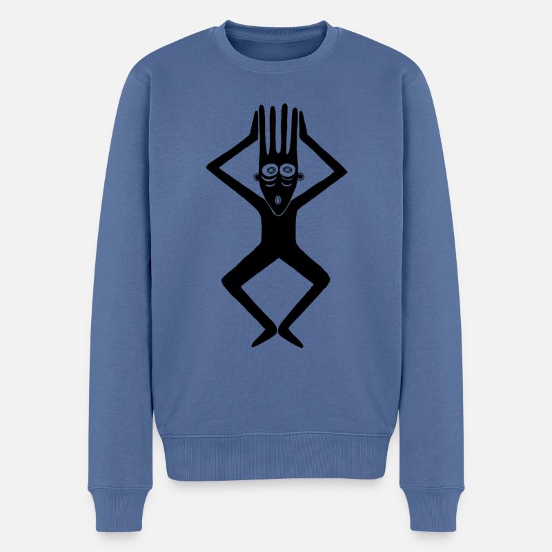 La tête de masque - Pull Premium bio Homme - bleu pigeon
