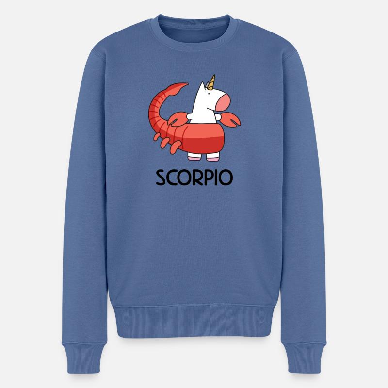 Sternzeichen Skorpion Scorpio Sternbild Einhorn - Männer Premium Bio Pullover - Taubenblau