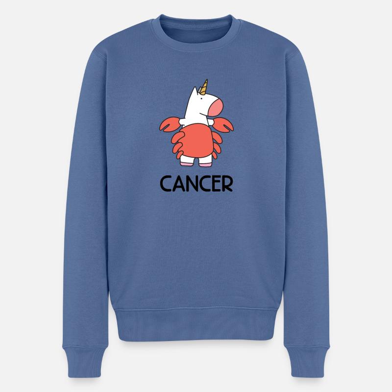 Sternzeichen Krebs Cancer Sternbild Einhorn - Männer Premium Bio Pullover - Taubenblau