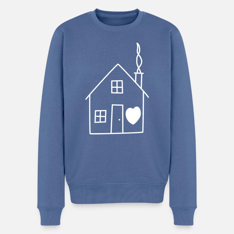 Maison maison amour - Pull Premium bio Homme - bleu pigeon