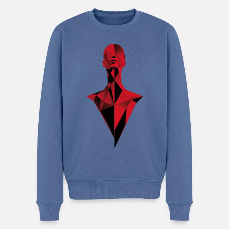 Humain de cristal rouge - Pull Premium bio Homme - bleu pigeon