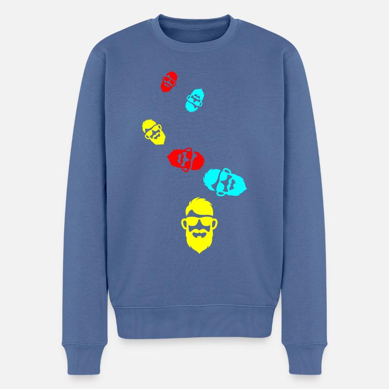 Gesicht bart symbol - Männer Premium Bio Pullover - Taubenblau