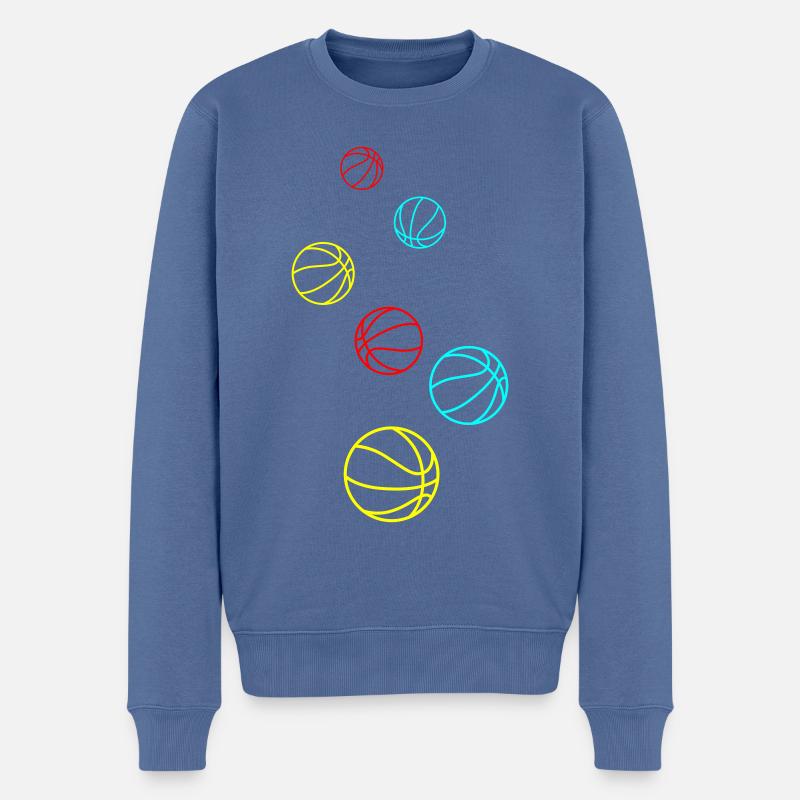 Basketball - Männer Premium Bio Pullover - Taubenblau