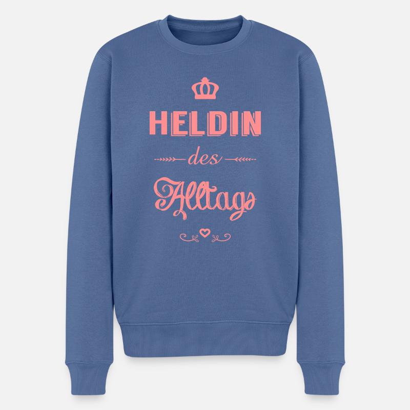 Heldin des Alltags Chalk - Männer Premium Bio Pullover - Taubenblau