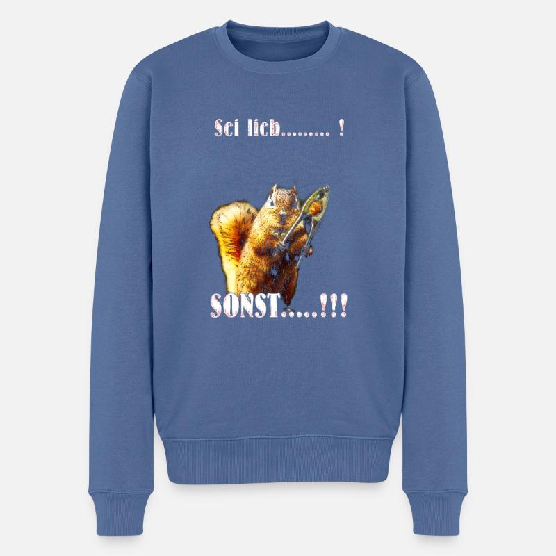 Sois gentil, sinon - Pull Premium bio Homme - bleu pigeon