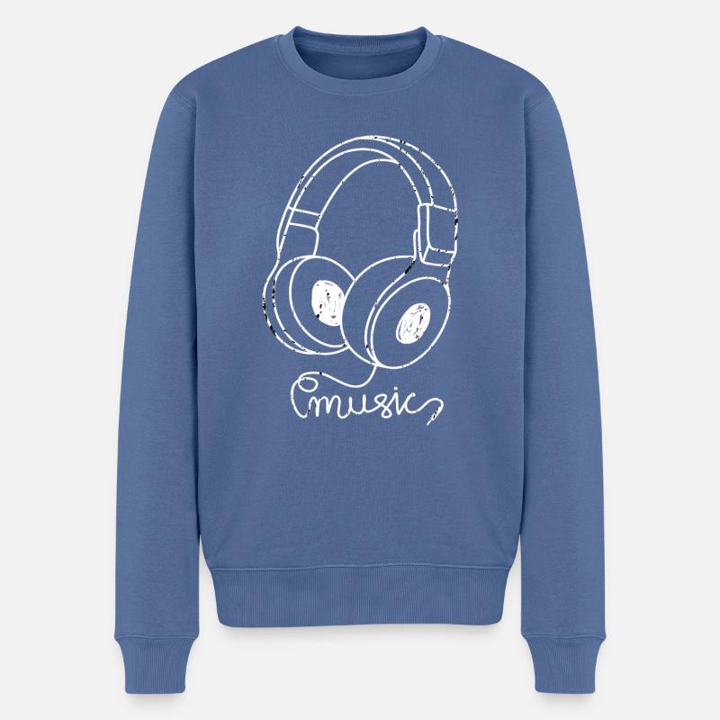 Musik - Männer Premium Bio Pullover - Taubenblau
