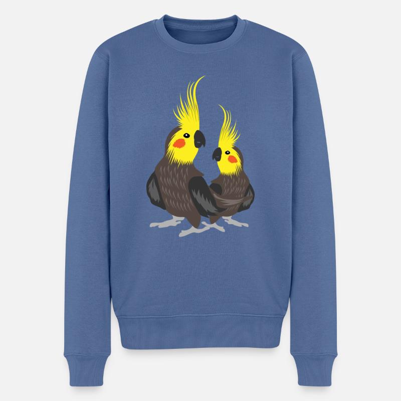 VÖGEL NYMPHENSITTICHE by The Manzanita´s - Männer Premium Bio Pullover - Taubenblau