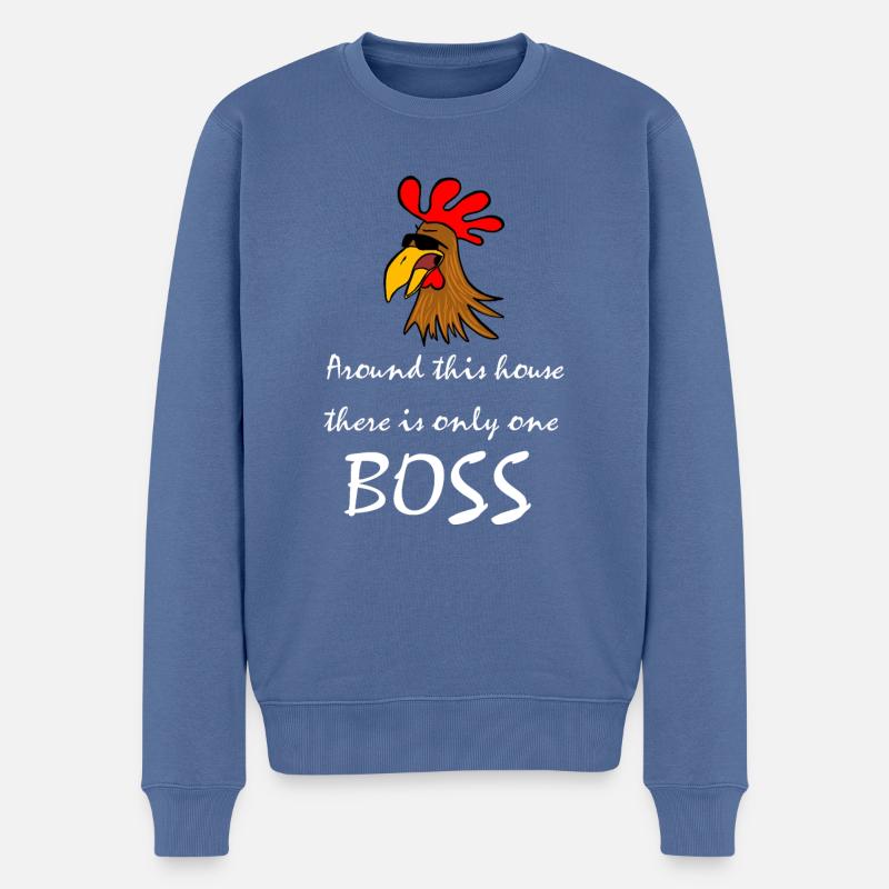 Boss - Männer Premium Bio Pullover - Taubenblau