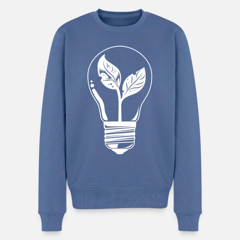 Ampoule Énergie Protection du climat - Pull Premium bio Homme - bleu pigeon
