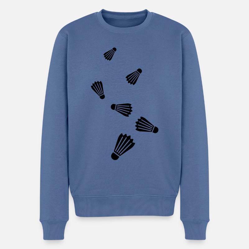 badminton - Pull Premium bio Homme - bleu pigeon
