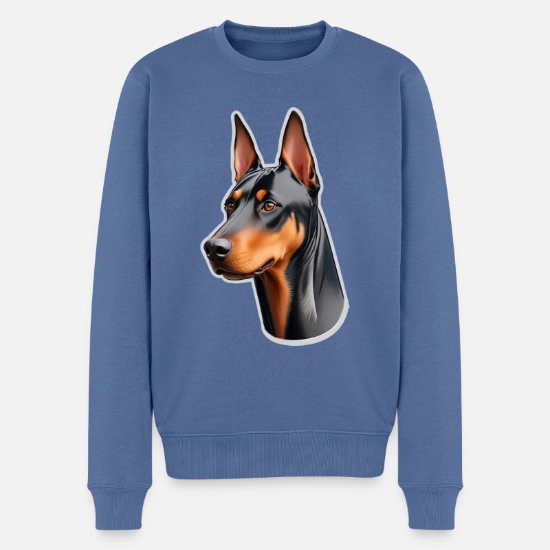 Doberman - Pull Premium bio Homme - bleu pigeon