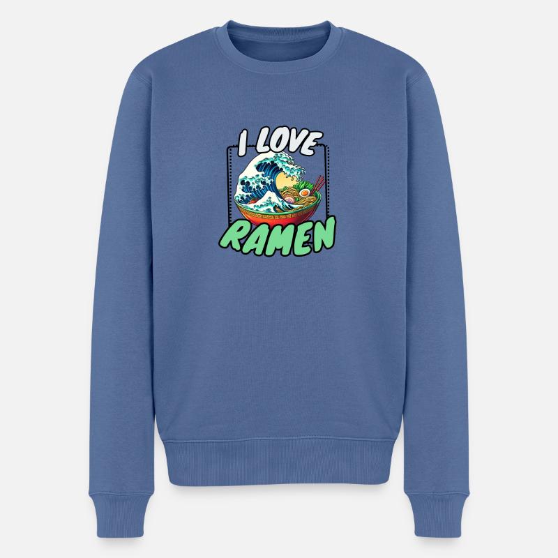 J’ADORE LES RAMEN - Pull Premium bio Homme - bleu pigeon