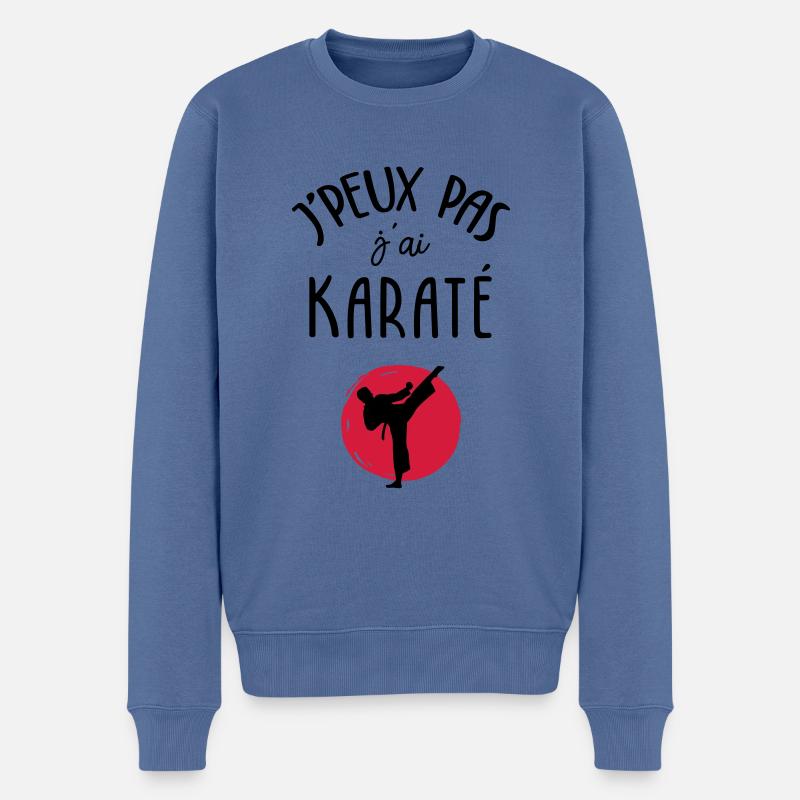 J'peux pas j'ai karaté - Pull Premium bio Homme - bleu pigeon