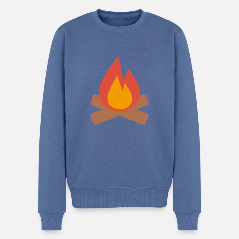 Feu de camp - Pull Premium bio Homme - bleu pigeon