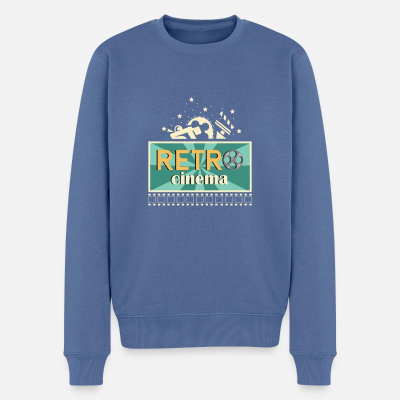 Retro-Kino. Cinephile. Gift - Männer Premium Bio Pullover - Taubenblau