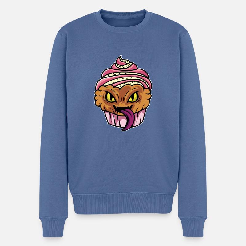 Cupcake-Monster Bäcker Gift - Männer Premium Bio Pullover - Taubenblau