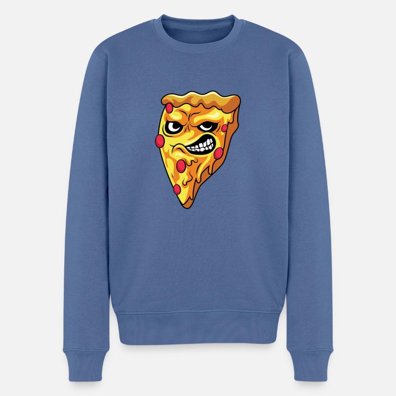Cadeau gourmet Angry Pizza - Pull Premium bio Homme - bleu pigeon