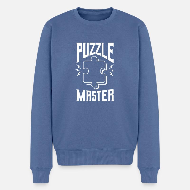 Puzzle-Meister Gamer Gift - Männer Premium Bio Pullover - Taubenblau