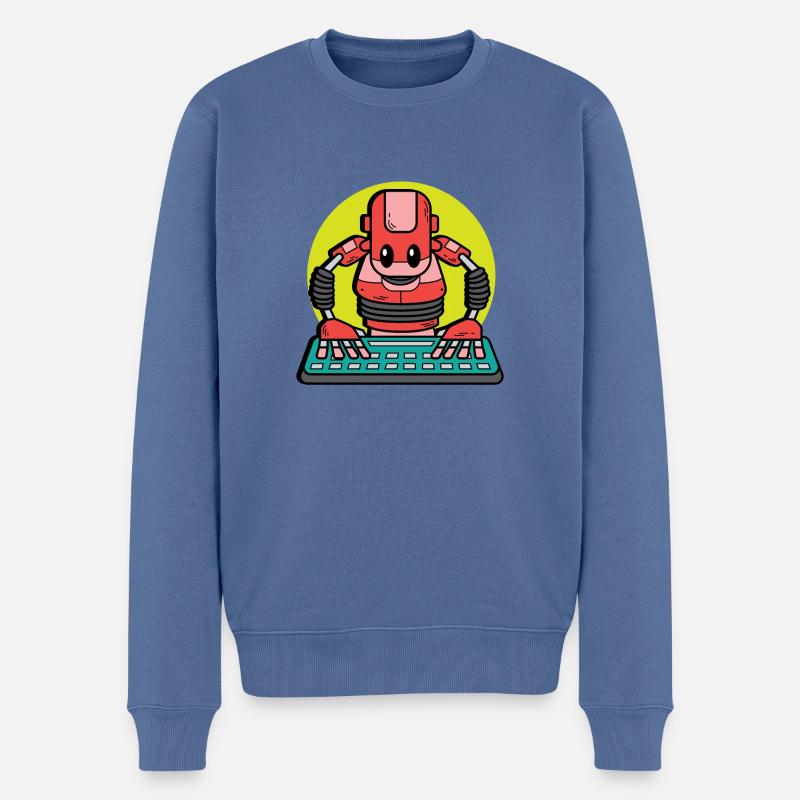 Lustiger Roboter Computertechniker Gift - Männer Premium Bio Pullover - Taubenblau