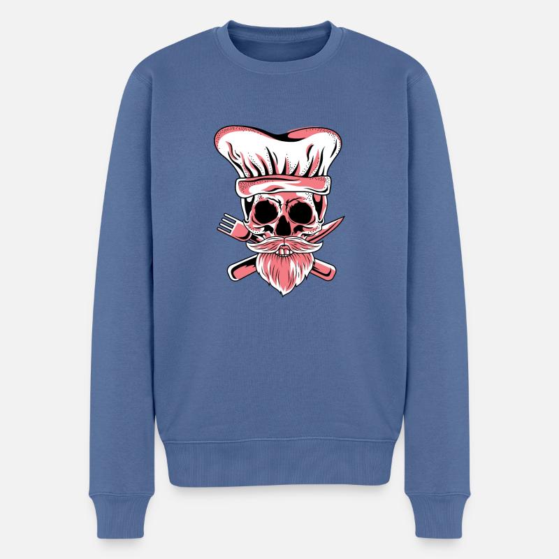 Creepy Chef Head Chef Poison - Pull Premium bio Homme - bleu pigeon