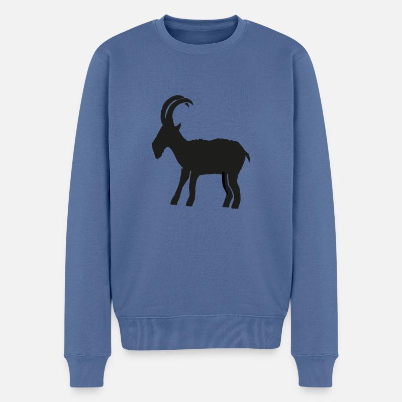 Chèvre - Pull Premium bio Homme - bleu pigeon