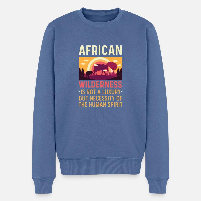 Cadeau de zoologiste sauvage africain - Pull Premium bio Homme - bleu pigeon
