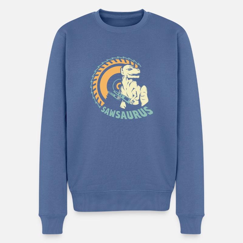 Cadeau Sawbsaurus Builder - Pull Premium bio Homme - bleu pigeon