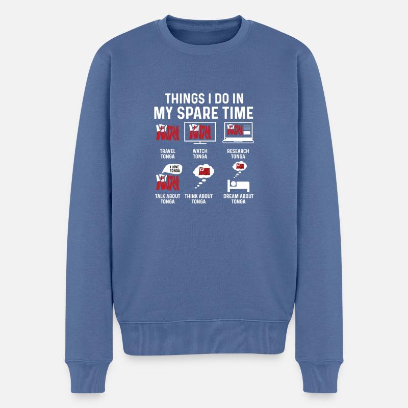 Freizeit Reisender Gift - Männer Premium Bio Pullover - Taubenblau